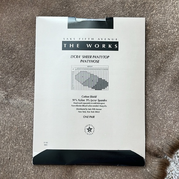 Saks Fifth Avenue The Works Tights Pantyhose Sandal Foot Pearl - Picture 4 of 5